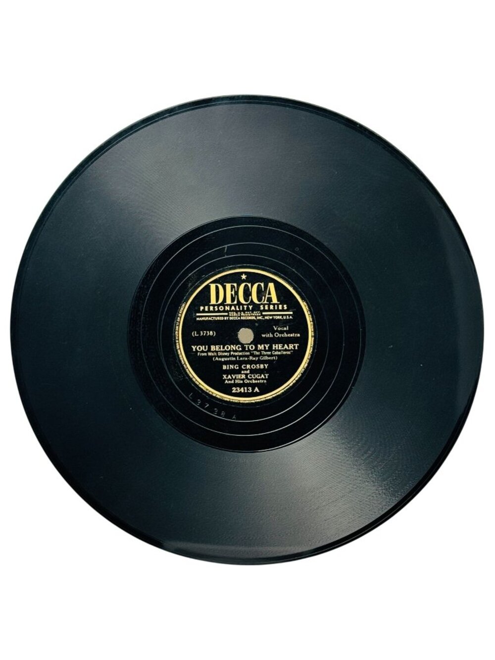 Bing Crosby Xavier Cugat You Belong To My Heart 10in Shellac 78 RPM Decca 23413